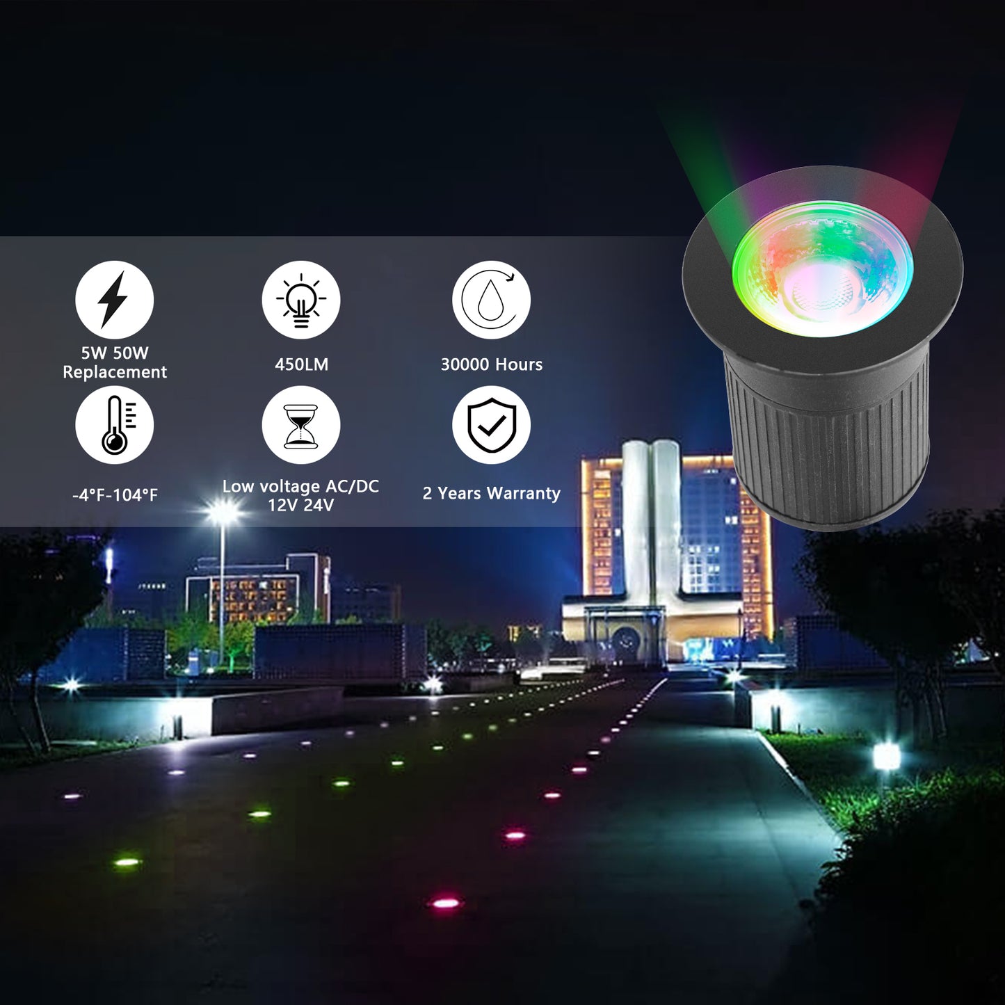 4 x RGB Color Inground Light Landscape Lightings